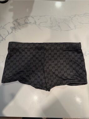 Gucci Men’s Black Logo Swim Trunks